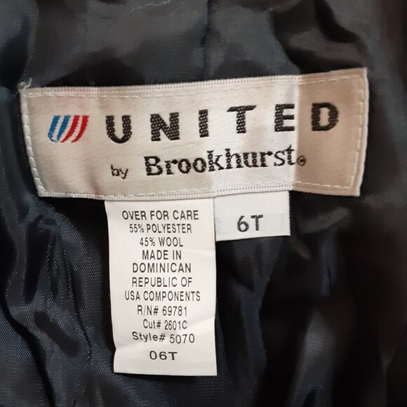 United Airlines UAL Vintage Navy Blue Uniform Jacket * Y2K * EUC * 6T - Picture 2 of 6